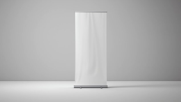 Rollup Banner, Standee Mockup grey color background