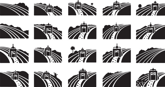 Black and white lighthouse collage scenic views