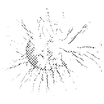 Black and white coronavirus cell under microscope design element