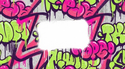 Obraz premium Urban Graffiti Spray Paint Pattern Neon Pink and Lime