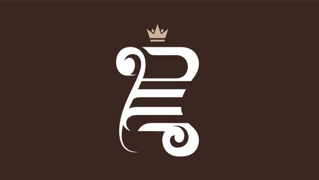 Elegant abstract crowned lettermark design
