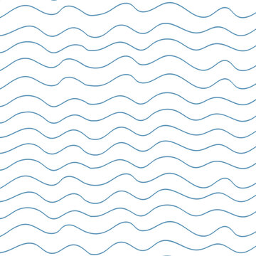 Wavy doodle pattern png, transparent background, blue simple design