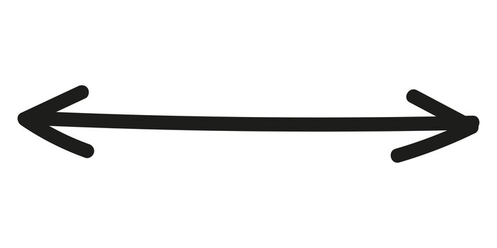 PNG Hand-drawn style black double-headed arrow on transparent, transparent background