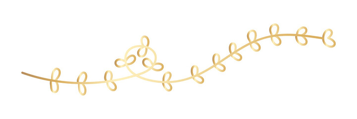 Obraz premium PNG Elegant gold vine illustration on transparent background