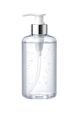 Fototapeta premium Transparent Pump Bottle with Liquid Soap Gel Isolated on White Background