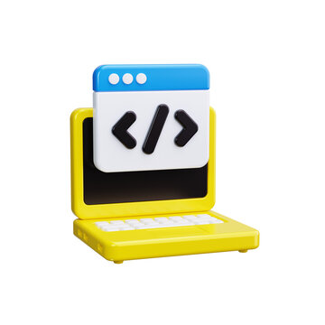 Coding 3d render icons