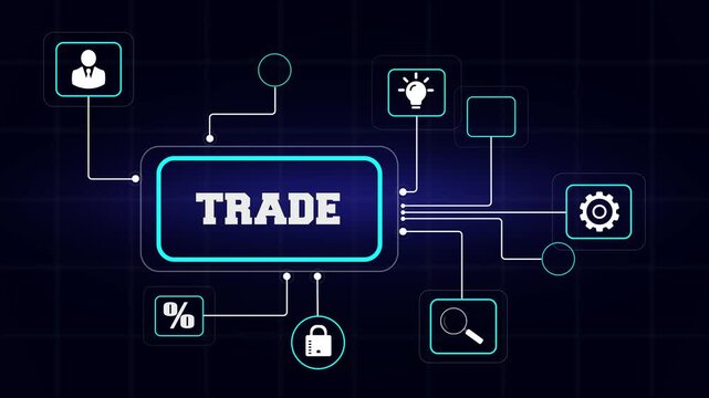 Strategic international trade and business financial growth displayed through a modern digital networking interface