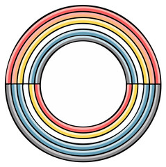 Obraz premium Circular rainbow with pastel colors, symmetrical design, abstract, modern, graphic element