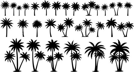 Fototapeta premium Silhouette of Palm Trees: Seamless Tropical Pattern