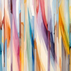 Plexiglas schilderij Abstracte kunst A colorful abstract art piece with blended vertical stripes  © Air