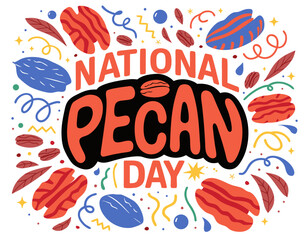 Fototapeta premium National Pecan Day Vector Illustration, Delicious Nut Celebration Design