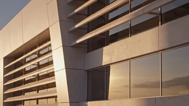 Modern Building Exterior with Louvers.
