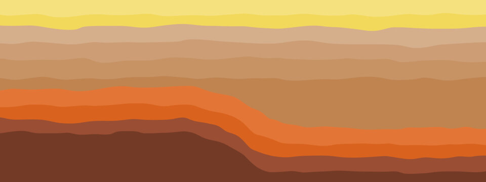 Soil and rock layers cross section. Gradient background