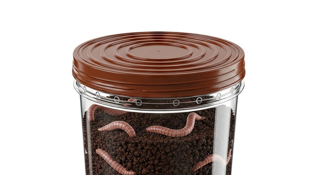 Worm composting bin with soil and earthworms