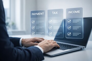 Fototapeta premium Tax Payment and Income Tracking Dashboard with Verification Indicators