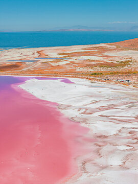 The aerial view of the Great salt lake, 
