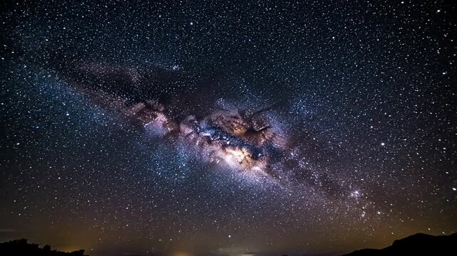 Stunning Milky Way Galaxy Arching Over a Starry Night Sky.