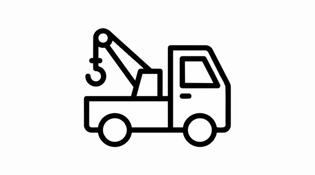 Tow truck line icon vehicle.