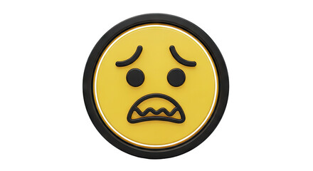 Obraz premium Worried Yellow Emoji Icon