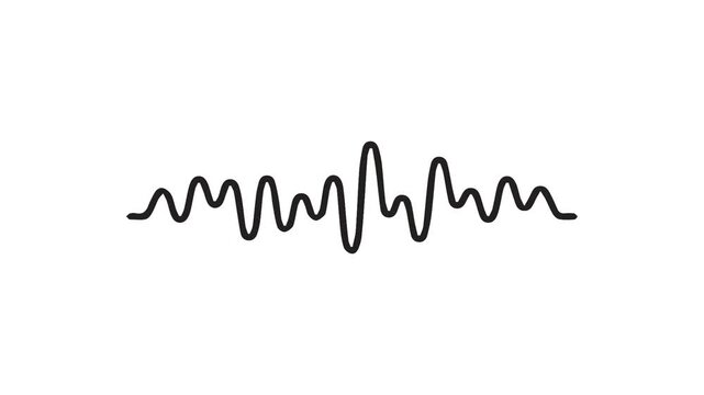 Audio sound waveform animation on a white background