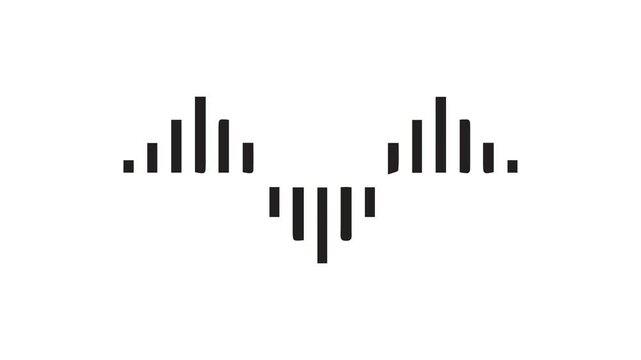 Audio sound waveform animation on a white background