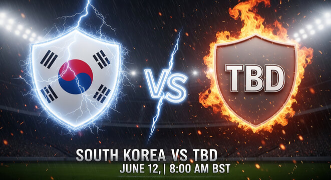 South korea flag vs tbd football match