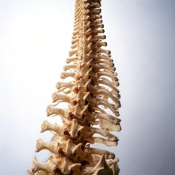 Upward anatomical view of a human spinal column