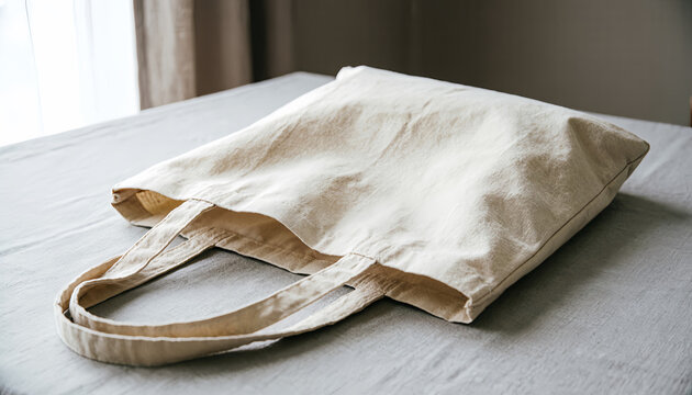 Tas Tote Kanvas Minimalis Warna Natural