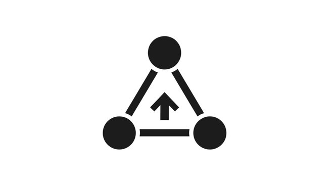 Simple black diagram with three circles and arrow.