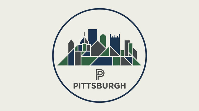Pittsburgh City Skyline Logo.