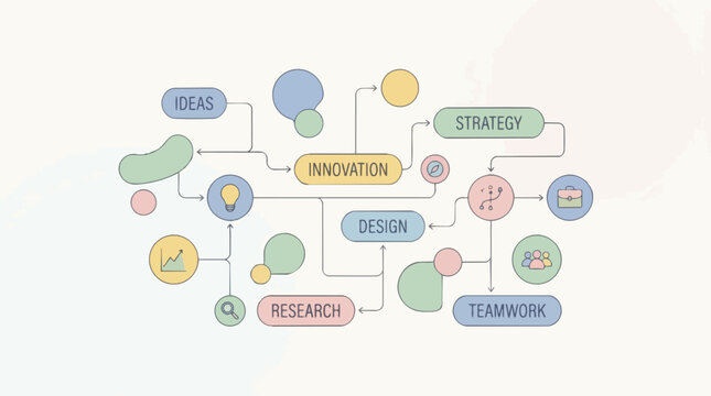 Business strategy mind map diagram.