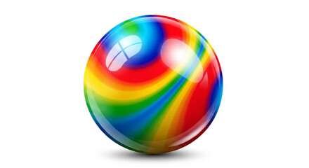 Obraz premium Colorful abstract sphere with a glossy finish, showcasing a beautiful blend of rainbow hues in a smooth, reflective surface
