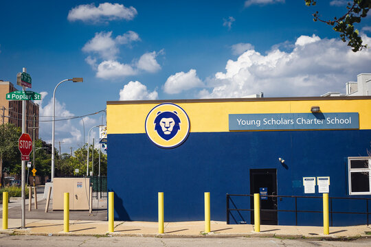 the exterior of Young Scholars Charter School (YSCS), a public charter middle school located in Philadelphia, Pennsylvania, USA, August 17, 2025
