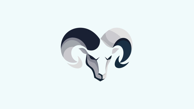 Stylized ram head logo design