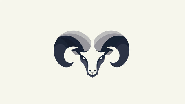 Stylized ram head logo design