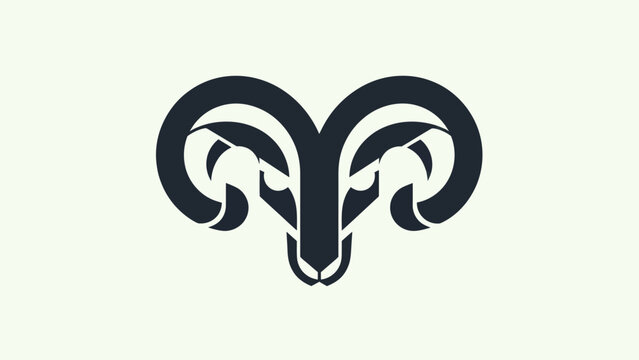 Stylized ram head vector design