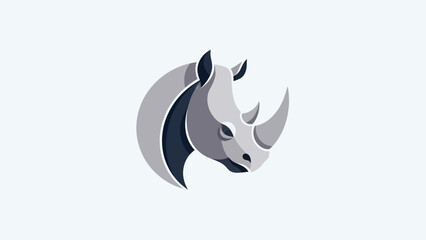 Stylized rhino head design on white background © Ever