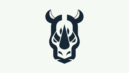 Stylized rhino head emblem silhouette © Ever