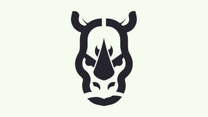 Stylized rhino head graphic on light background © Ever