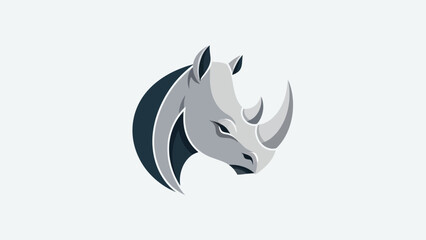 Stylized rhino head illustration © Ever