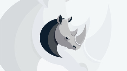 Stylized rhino head illustration © Ever