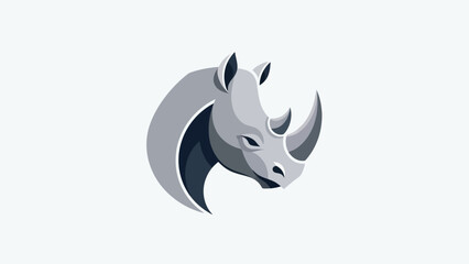 Stylized rhino head illustration on white © Ever