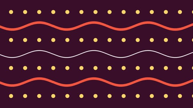 Wavy Lines and Dots Pattern Abstract Minimalist Geometric Design Seamless Background for Digital Wallpaper and Web Design