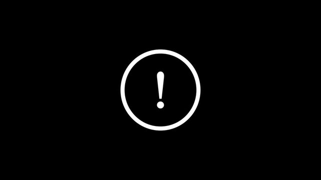 Warning sign and danger icon animation.warning sign exclamation mark and danger,danger icon sign flat black background.
