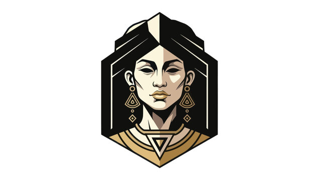 Woman portrait in geometric design