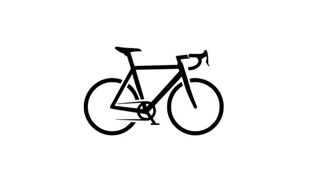 Modern minimalist bicycle silhouette logo vector with clean geometric road bike design