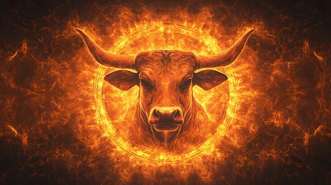 Demonic Fiery Beast Emerging from Hellfire Apocalypse