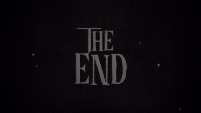 Vintage The End Title &ndash; Classic Film Outro Typography Grain Overlay Animation 4K