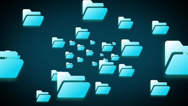 Business document management system with secure cloud folders, online file sharing, virtual access for teams, improved collaboration, data protection, and efficient digital storage. 