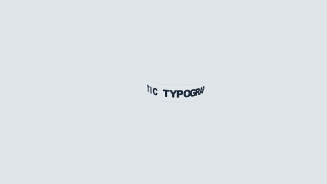 Curved White Band Displaying "TIC TYPOGRA" Text on Light Gray